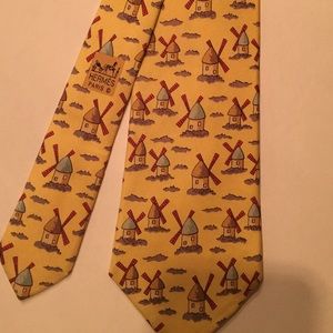 Hermès Yellow “Windmill” Tie- AUTHENTIC